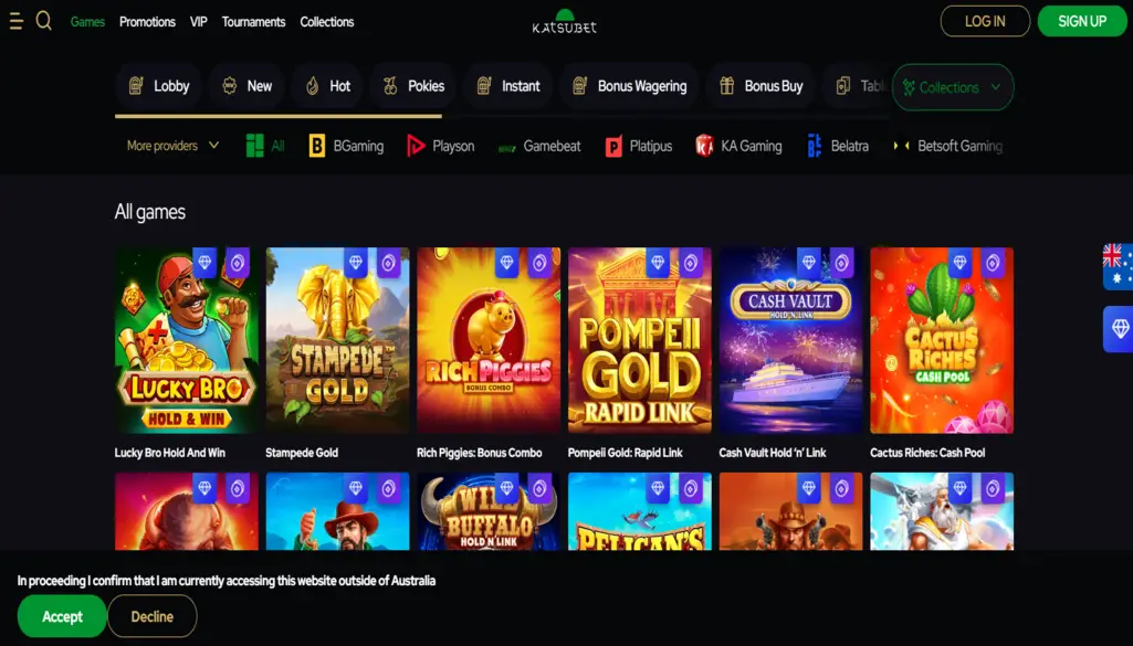 KatsuBet Casino Games