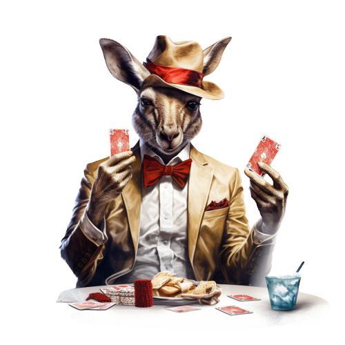kangaroo playin poker in casino